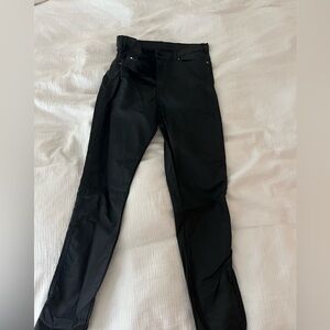 DR denim pleather jeans